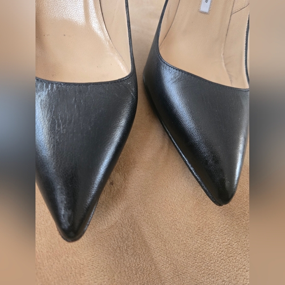 MANOLO BLAHNIK Black Leather, 4” Stiletto Heel, Size 39 Or 9 With 2 Dust Bags - Picture 4 of 7
